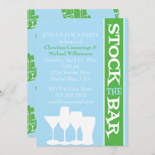 Stammen de Uitnodiging van de Bar (Voorkant / Achterkant)