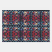 Stammen en stenen Schedel & Rozen Inpakpapier Vel (Voorkant 2)