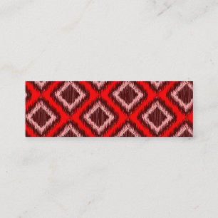 Stammen Rood Modern Elegant Patroon Ikat Mini Visitekaartje