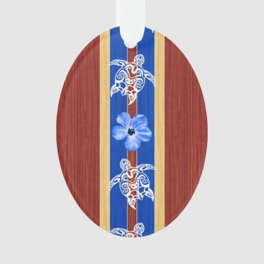 Stammen Valse Houten Surfplank Honu Ornament (voorkant)