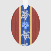 Stammen Valse Houten Surfplank Honu Ornament (achterkant)