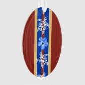 Stammen Valse Houten Surfplank Honu Ornament (voorkant)
