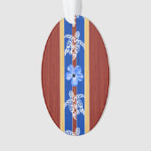 Stammen Valse Houten Surfplank Honu Ornament (voorkant)