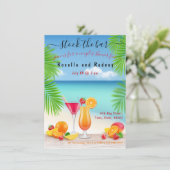 Stammen van de bar Cocktails stellen Shower Invita Kaart (Staand voorkant)