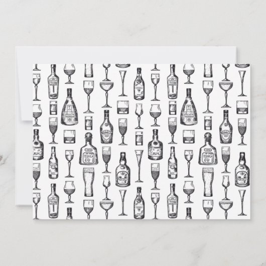 Stammen van de bar-uitnodiging rustig hout kaart (Achterkant)