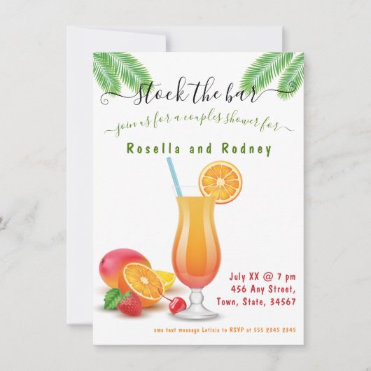 Stammen van de Oranje paar van de Bar nodigt de Ui Kaart (Voorkant)