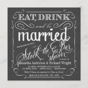 Stammen van de uitnodiging van de Bar Chalkboard W
