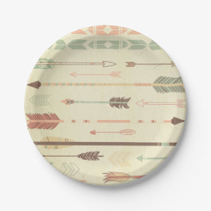 Stammen vintage trendy modern van het pijl papieren bordje