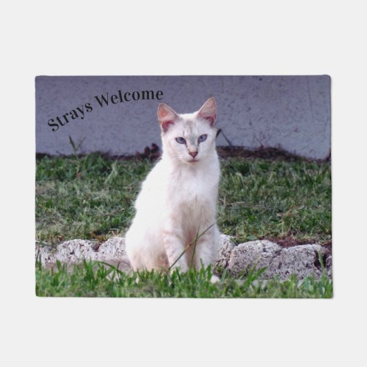 Stammen welkom - Siamese Stray Cat Doormat Deurmat (Voorkant)