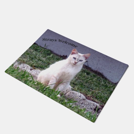 Stammen welkom - Siamese Stray Cat Doormat Deurmat (Schuin)