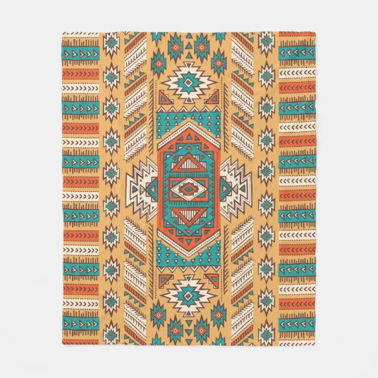  stammenetnische naadloze illustratiepatroon fleece deken (Voorkant)