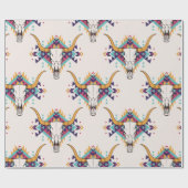  stammennaadloos patroon met schil en schedel cadeaupapier (Vlak)