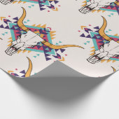  stammennaadloos patroon met schil en schedel cadeaupapier (Hoek)