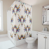  stammennaadloos patroon met schil en schedel douchegordijn (In situ)