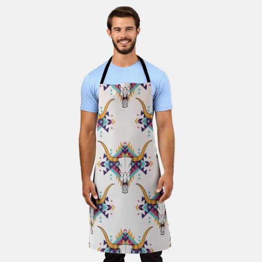  stammennaadloos patroon met schil en schedel schort (Gedragen)