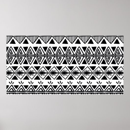  stammenpatroon met zwarte en witte hand d poster (Voorkant)