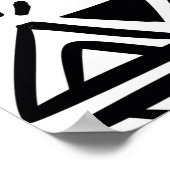  stammenpatroon met zwarte en witte hand d poster (Hoek)