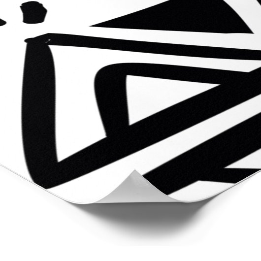  stammenpatroon met zwarte en witte hand d poster (Hoek)