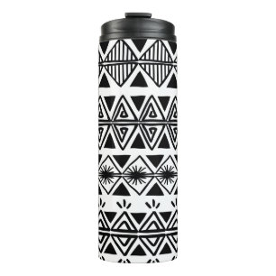 stammenpatroon met zwarte en witte hand d thermosbeker