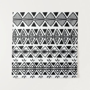 stammenpatroon met zwarte en witte hand d wandkleed