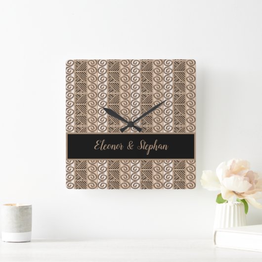 stammenpatroon van etnische afrikanen vierkante klok (Huis)