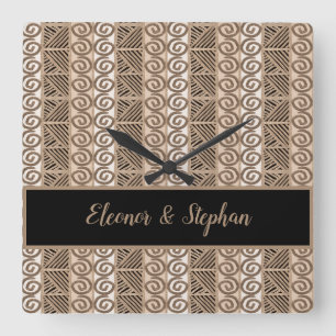 stammenpatroon van etnische afrikanen vierkante klok