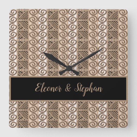 stammenpatroon van etnische afrikanen vierkante klok (Voorkant)