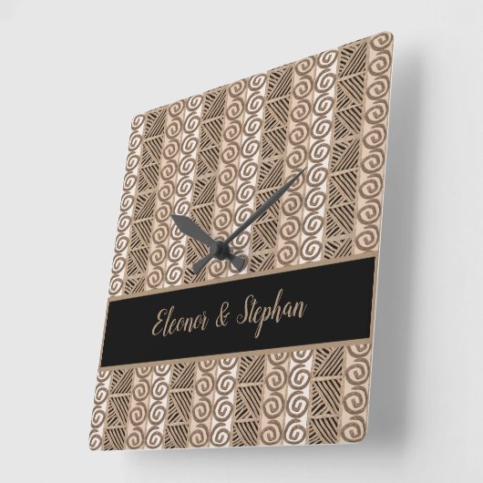 stammenpatroon van etnische afrikanen vierkante klok (Hoek)