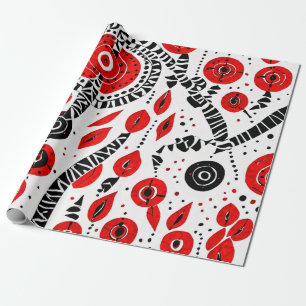 Stammensterkte: rood, zwart en wit cadeaupapier