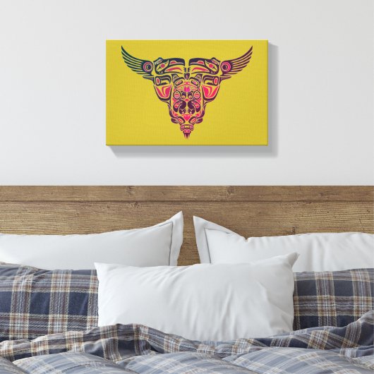 stammodel van stier en tattoo canvas afdruk (Insitu (Slaapkamer))