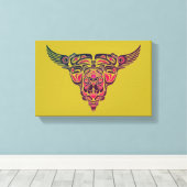 stammodel van stier en tattoo canvas afdruk (Insitu (Houten vloer))