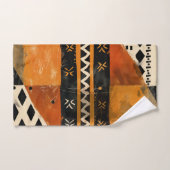 Stammotieven in zwarte en aardetinten bad handdoek (Handdoek)