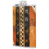 Stammotieven in zwarte en aardetinten heupfles (Links)