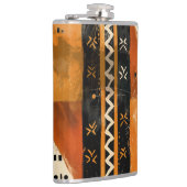 Stammotieven in zwarte en aardetinten heupfles (Rechts)