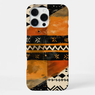 Stammotieven in zwarte en aardetinten iPhone 16 pro max hoesje