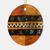 Stammotieven in zwarte en aardetinten keramisch ornament (Links)