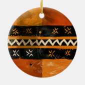 Stammotieven in zwarte en aardetinten keramisch ornament (Achterkant)