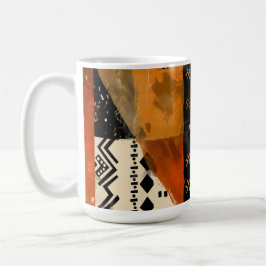 Stammotieven in zwarte en aardetinten koffiemok