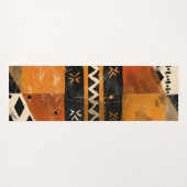 Stammotieven in zwarte en aardetinten yogamat (Achterkant (horizontaal))