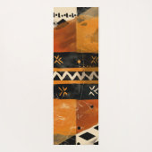 Stammotieven in zwarte en aardetinten yogamat (Achterkant)