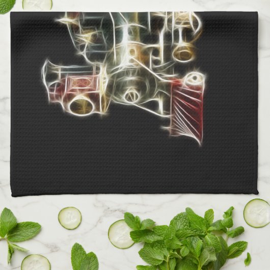 Stammotor locomotief theedoek (Gevouwen)