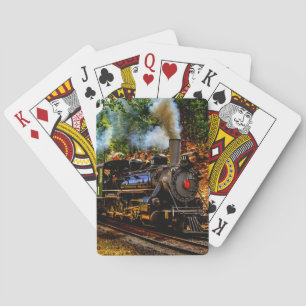 Stammotor locomotief trein bos pokerkaarten
