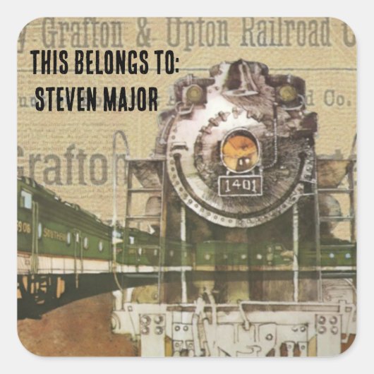 Stammotor locomotieven vierkante sticker (Voorkant)