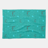 Stamnessen en vissen op een blauw Zee Theedoek (Horizontaal)