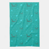 Stamnessen en vissen op een blauw Zee Theedoek (Verticaal)