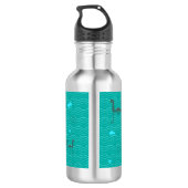 Stamnessen en vissen op een blauw Zee Waterfles (Achterkant)