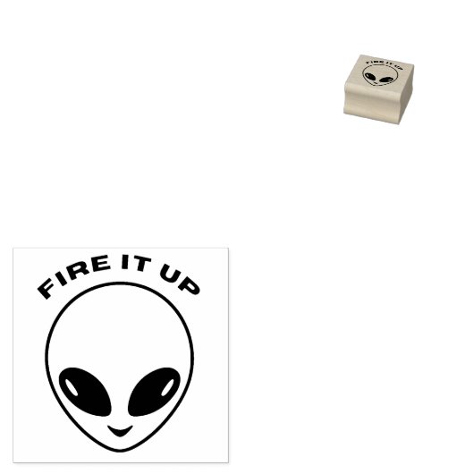 STAMP - Alien + Fire It Up Art-stempel Rubberstempel (Gestempeld)