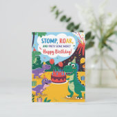 "Stamp, Bries & Feest Nog Wat - Dino Kids Design" Briefkaart (Staand voorkant)