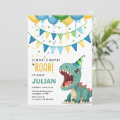 Stamp Chomp Brul Schattige Tyrex Verjaardag Kaart (Staand voorkant)