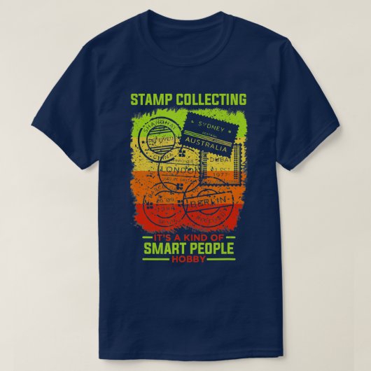 Stamp Collect Hobby Smart People Funny Stamp Co. T-shirt (Design voorkant)